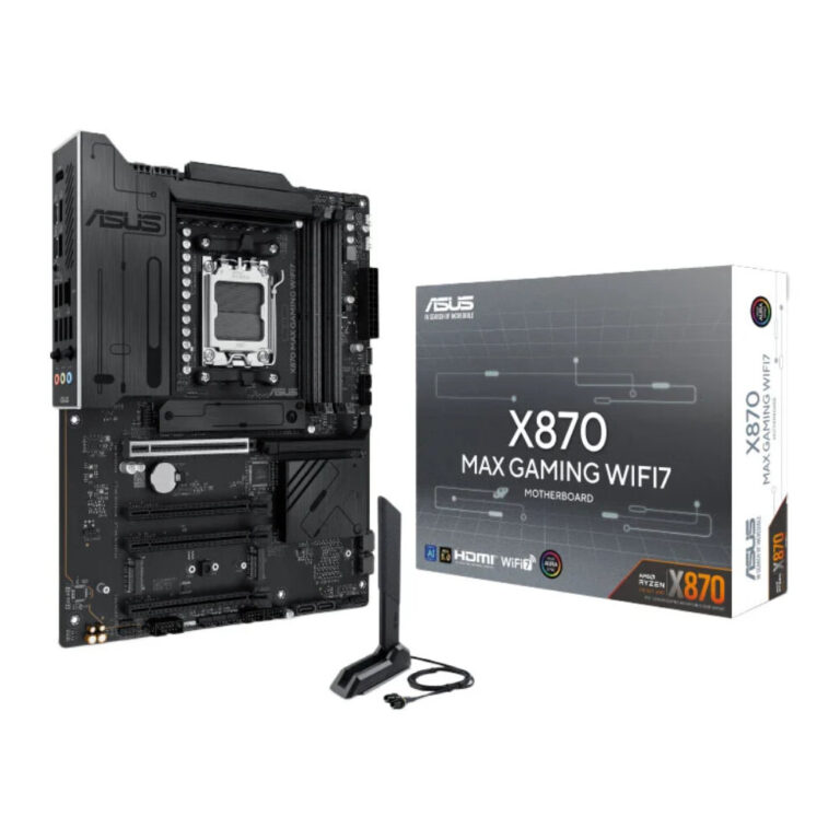 ASUS X870 MAX GAMING WIFI7 Black ATX Motherboard - AMD AM5 DDR5 with AI Advisor, WiFi 7 & PCIe 5.0