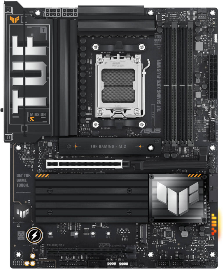 ASUS TUF GAMING X870-PLUS WIFI ATX Motherboard - AMD AM5 DDR5 with WiFi 7, AI Overclocking & Military-Grade Durability