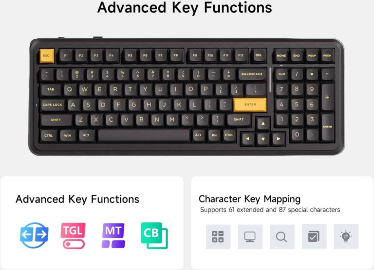 MCHOSE HW-K99V3-7 BLACK GOLD ICY CREAMSICLE SWITCH MECHANICAL KEYBOARD Image-4