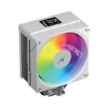XANDER Whirlwind Digital White – CPU Air Cooler with Digital Display, 120mm ARGB PWM Fan & 4 Heat Pipes