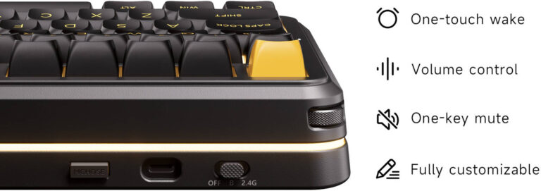 MCHOSE HW-K99V3-7 BLACK GOLD ICY CREAMSICLE SWITCH MECHANICAL KEYBOARD Image-2