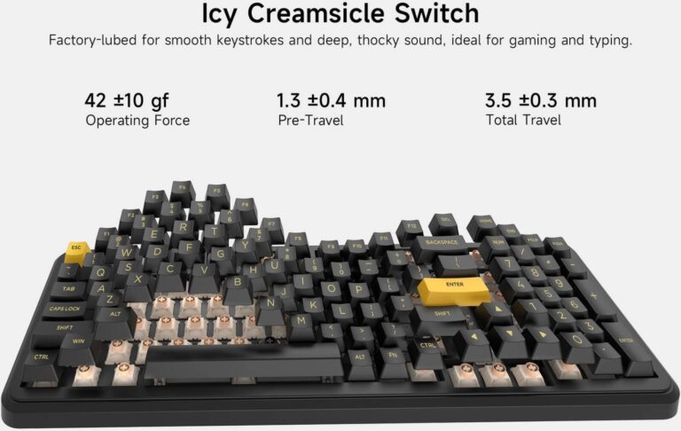 MCHOSE HW-K99V3-7 BLACK GOLD ICY CREAMSICLE SWITCH MECHANICAL KEYBOARD Image-5