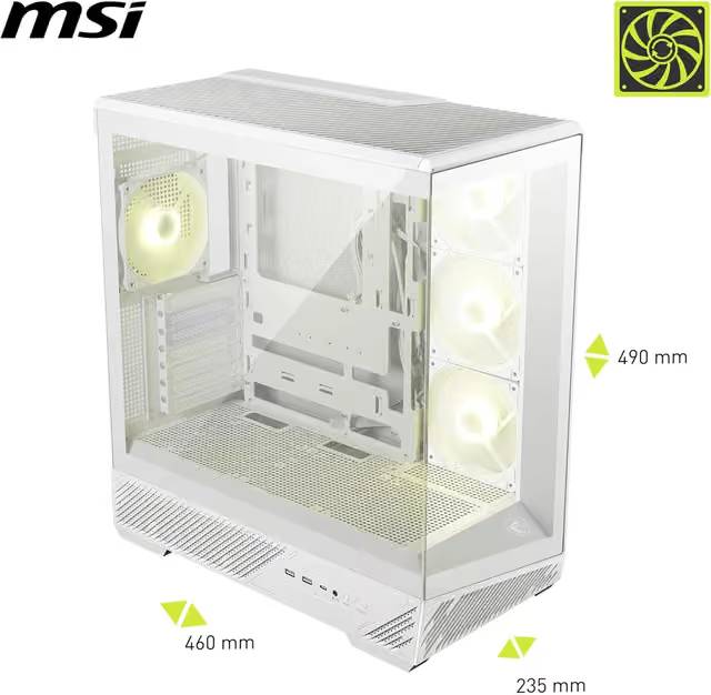 MSI PANO 130R PZ White Mid-Tower Gaming Case image-1