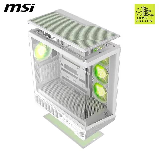 MSI PANO 130R PZ White Mid-Tower Gaming Case image-2